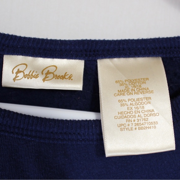 Bobbie brooks navy blue patchwork stocking sweatshirt women’s xl - Picture 4 of 4